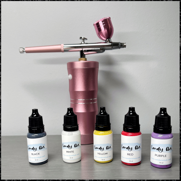 Candy Airbrush Bundle (Compressor, Candy Air Basic Set + 15 random stencils!)