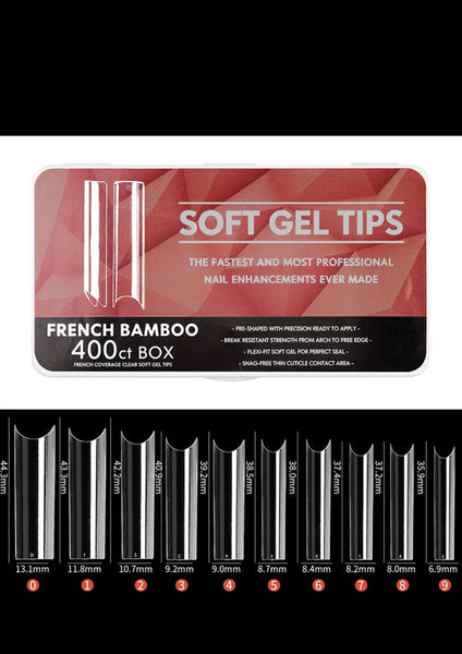 Soft gel tips French Bamboo 400 pcs