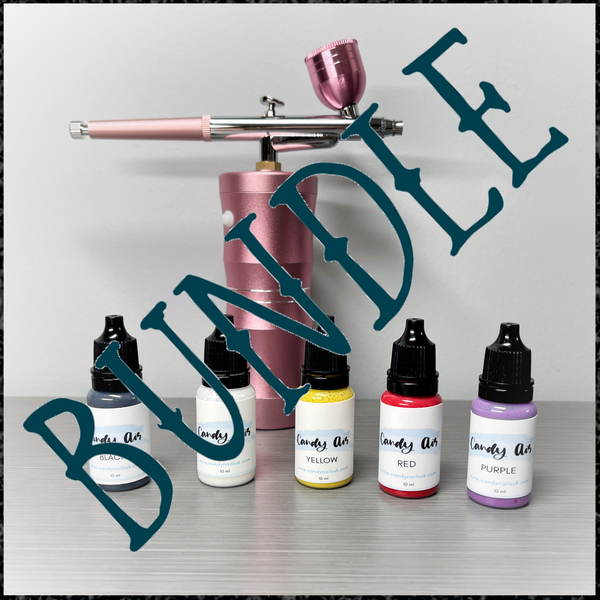 Candy Airbrush Bundle (Compressor, Candy Air Basic Set + 15 random stencils!)